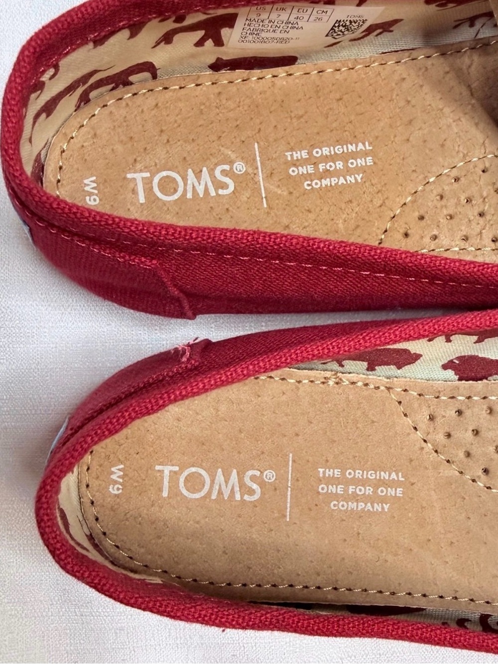 TOMS Alpargata Paper Source Red Slip-On Shoe Women’s Sz:9 NWT - Picture 6 of 9